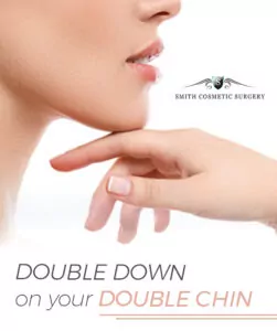 photo illustration of woman's chin after cosmetic surgery to resolve a double chin