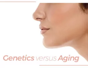 photo illustration of plastic surgery to resolve a double chin